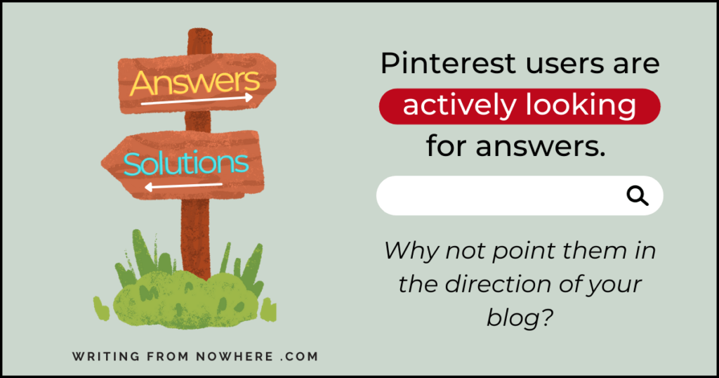 Graphic of a signpost pointing people to the answers and solutions you have on your blog